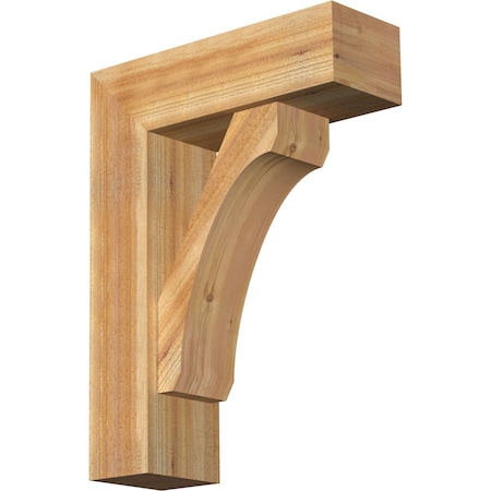 Legacy Block Rough Sawn Bracket W/ Offset Brace, Western Red Cedar, 8W X 24D X 32H